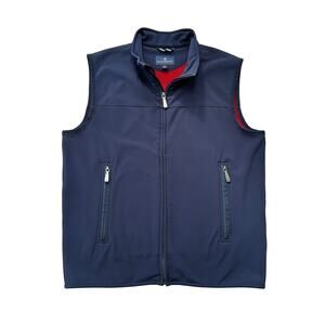 Brooks Brothers Softshell Vest Mens L Navy | Fleece Lined Water Repellent Golf